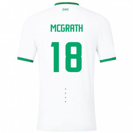 Kandiny Bambino Maglia Irlanda Jamie Mcgrath #18 Bianco Kit Gara Away 24-26 Maglietta