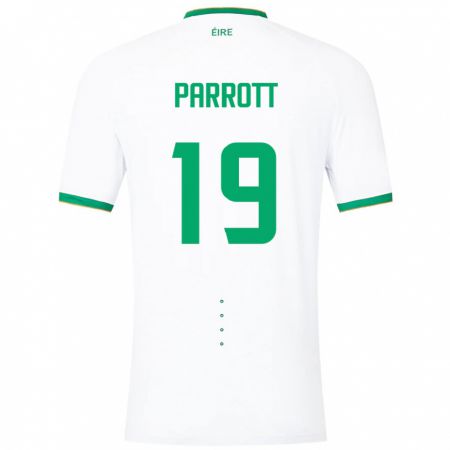 Kandiny Bambino Maglia Irlanda Troy Parrott #19 Bianco Kit Gara Away 24-26 Maglietta