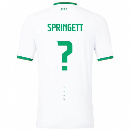 Kandiny Bambino Maglia Irlanda Tony Springett #0 Bianco Kit Gara Away 24-26 Maglietta