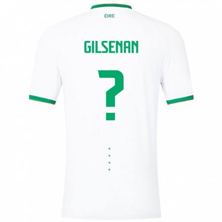 Kandiny Bambino Maglia Irlanda Zak Gilsenan #0 Bianco Kit Gara Away 24-26 Maglietta