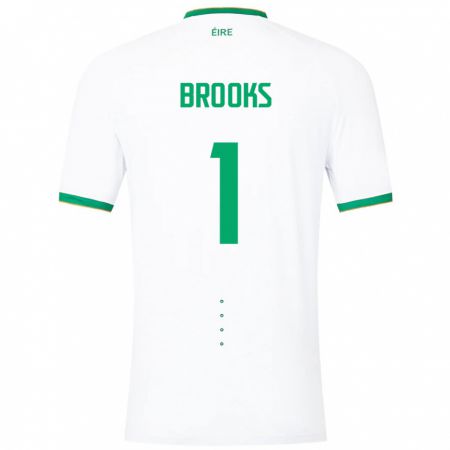 Kandiny Bambino Maglia Irlanda Tiernan Brooks #1 Bianco Kit Gara Away 24-26 Maglietta