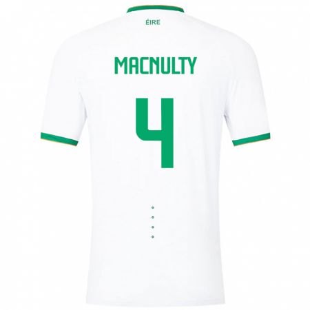 Kandiny Bambino Maglia Irlanda Anselmo García Macnulty #4 Bianco Kit Gara Away 24-26 Maglietta