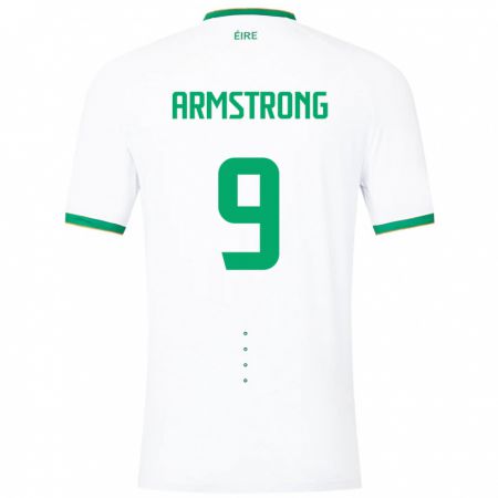 Kandiny Bambino Maglia Irlanda Sinclair Armstrong #9 Bianco Kit Gara Away 24-26 Maglietta