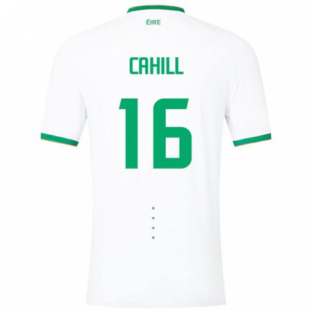 Kandiny Niño Camiseta Irlanda Killian Cahill #16 Blanco 2ª Equipación 24-26 La Camisa