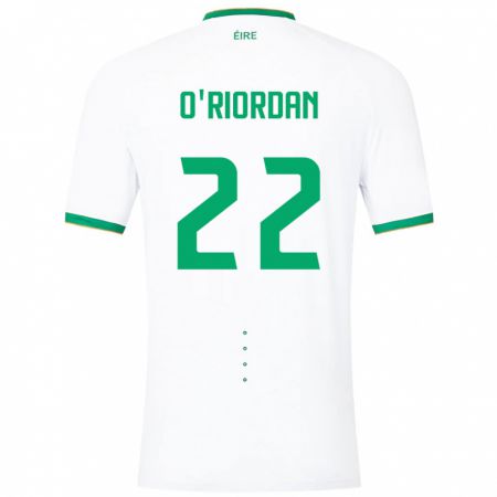 Kandiny Bambino Maglia Irlanda Connor O'riordan #22 Bianco Kit Gara Away 24-26 Maglietta