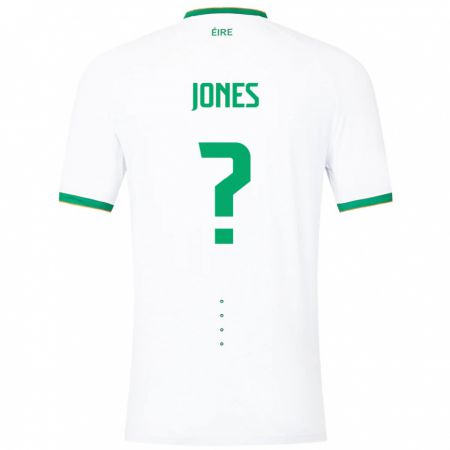 Kandiny Bambino Maglia Irlanda Nico Jones #0 Bianco Kit Gara Away 24-26 Maglietta