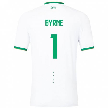 Kandiny Bambino Maglia Irlanda Reece Byrne #1 Bianco Kit Gara Away 24-26 Maglietta