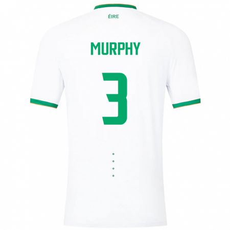 Kandiny Niño Camiseta Irlanda Alex Murphy #3 Blanco 2ª Equipación 24-26 La Camisa