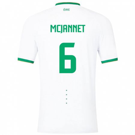 Kandiny Bambino Maglia Irlanda Ed Mcjannet #6 Bianco Kit Gara Away 24-26 Maglietta