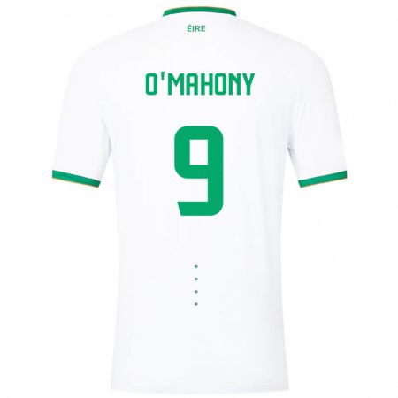 Kandiny Bambino Maglia Irlanda Mark O'mahony #9 Bianco Kit Gara Away 24-26 Maglietta