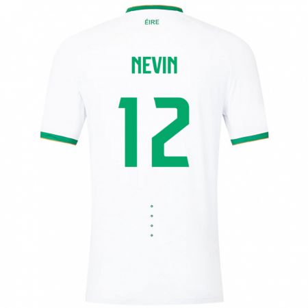 Kandiny Bambino Maglia Irlanda Harry Nevin #12 Bianco Kit Gara Away 24-26 Maglietta