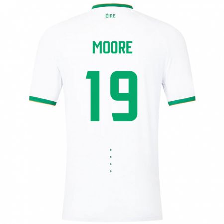 Kandiny Bambino Maglia Irlanda Sean Moore #19 Bianco Kit Gara Away 24-26 Maglietta