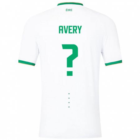 Kandiny Bambino Maglia Irlanda Theo Avery #0 Bianco Kit Gara Away 24-26 Maglietta