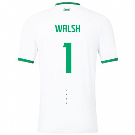 Kandiny Bambino Maglia Irlanda Conor Walsh #1 Bianco Kit Gara Away 24-26 Maglietta