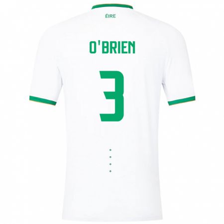 Kandiny Bambino Maglia Irlanda Luke O'brien #3 Bianco Kit Gara Away 24-26 Maglietta