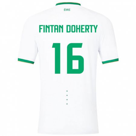 Kandiny Kinderen Ierland Fintan Doherty #16 Wit Uitshirt Uittenue 24-26 T-Shirt