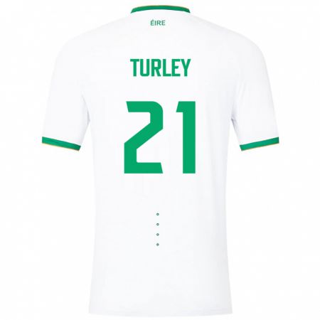 Kandiny Bambino Maglia Irlanda Freddie Turley #21 Bianco Kit Gara Away 24-26 Maglietta