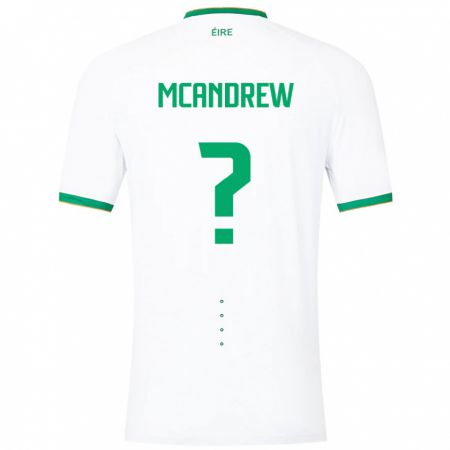 Kandiny Bambino Maglia Irlanda Niall Mcandrew #0 Bianco Kit Gara Away 24-26 Maglietta