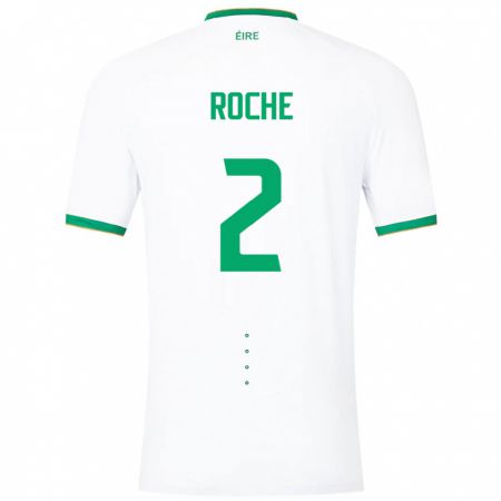 Kandiny Niño Camiseta Irlanda James Roche #2 Blanco 2ª Equipación 24-26 La Camisa