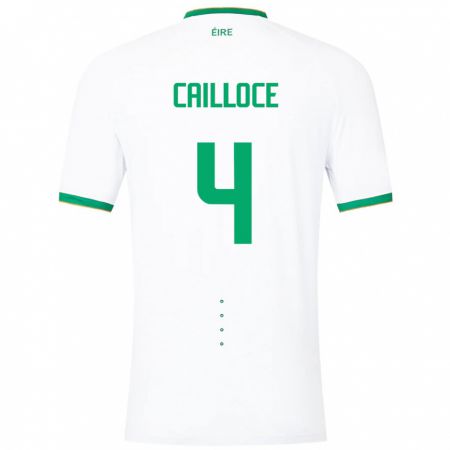 Kandiny Bambino Maglia Irlanda Luca Cailloce #4 Bianco Kit Gara Away 24-26 Maglietta