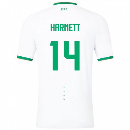 Kandiny Bambino Maglia Irlanda Kaylem Harnett #14 Bianco Kit Gara Away 24-26 Maglietta