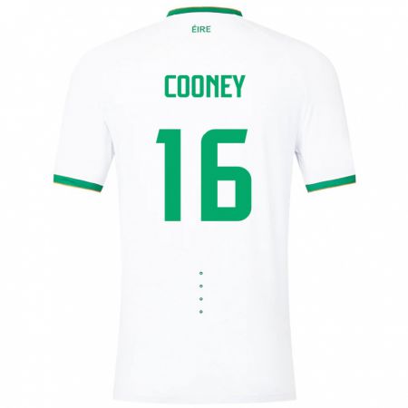 Kandiny Bambino Maglia Irlanda Oisin Cooney #16 Bianco Kit Gara Away 24-26 Maglietta