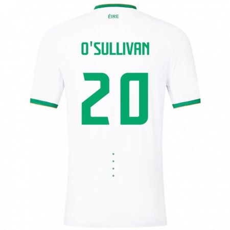 Kandiny Bambino Maglia Irlanda Cathal O'sullivan #20 Bianco Kit Gara Away 24-26 Maglietta