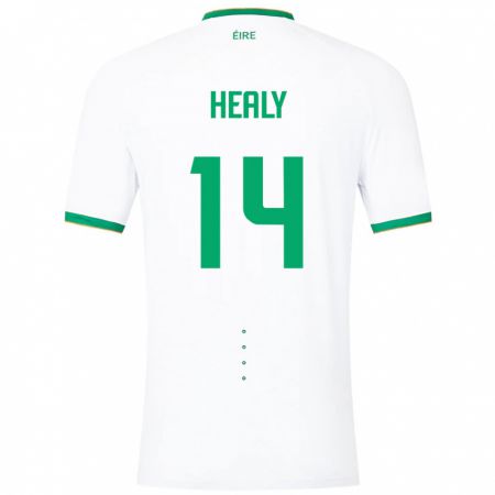 Kandiny Bambino Maglia Irlanda Freya Healy #14 Bianco Kit Gara Away 24-26 Maglietta