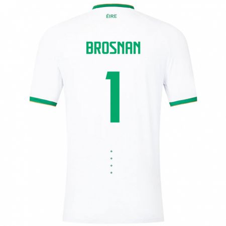 Kandiny Bambino Maglia Irlanda Courtney Brosnan #1 Bianco Kit Gara Away 24-26 Maglietta