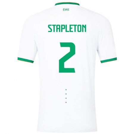 Kandiny Bambino Maglia Irlanda Jessie Stapleton #2 Bianco Kit Gara Away 24-26 Maglietta