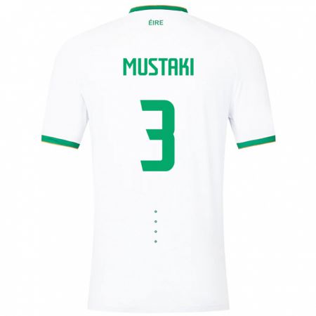 Kandiny Bambino Maglia Irlanda Chloe Mustaki #3 Bianco Kit Gara Away 24-26 Maglietta