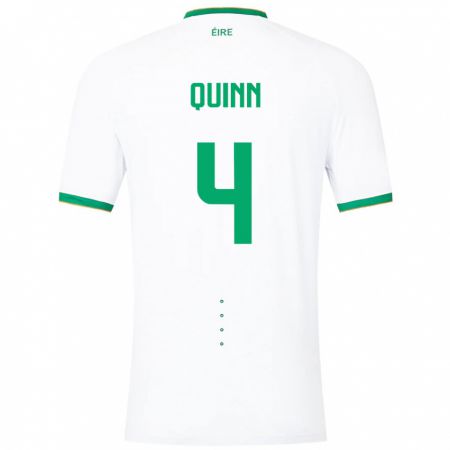 Kandiny Niño Camiseta Irlanda Louise Quinn #4 Blanco 2ª Equipación 24-26 La Camisa