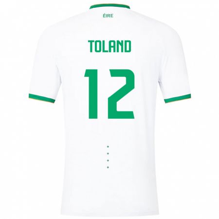 Kandiny Bambino Maglia Irlanda Tyler Toland #12 Bianco Kit Gara Away 24-26 Maglietta