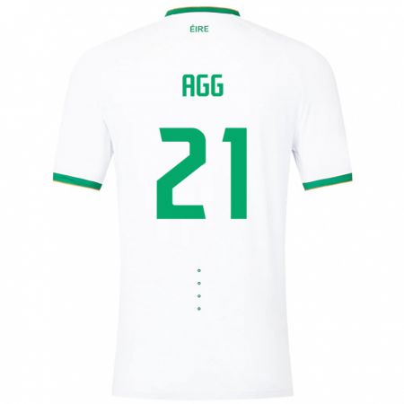 Kandiny Bambino Maglia Irlanda Lily Agg #21 Bianco Kit Gara Away 24-26 Maglietta