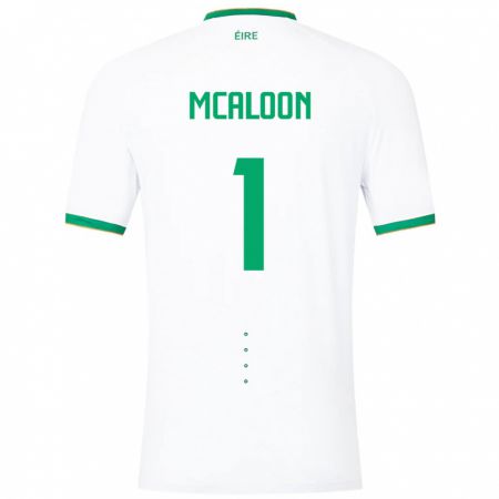 Kandiny Niño Camiseta Irlanda Naoisha Mcaloon #1 Blanco 2ª Equipación 24-26 La Camisa