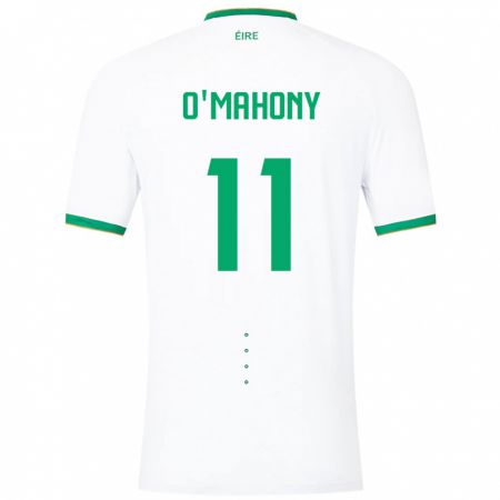 Kandiny Bambino Maglia Irlanda Éabha O'mahony #11 Bianco Kit Gara Away 24-26 Maglietta