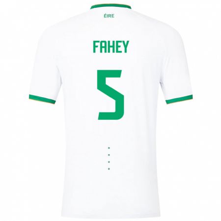 Kandiny Bambino Maglia Irlanda Niamh Fahey #5 Bianco Kit Gara Away 24-26 Maglietta