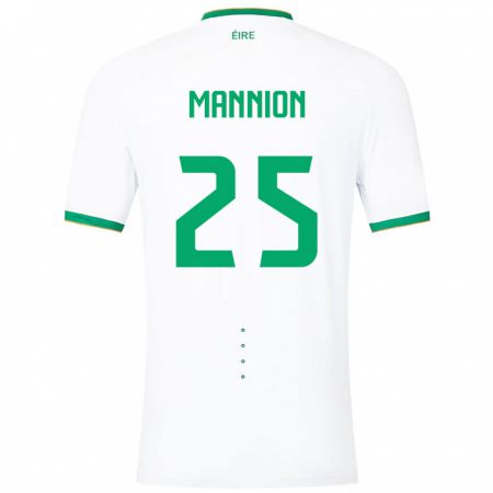 Kandiny Bambino Maglia Irlanda Aoife Mannion #25 Bianco Kit Gara Away 24-26 Maglietta