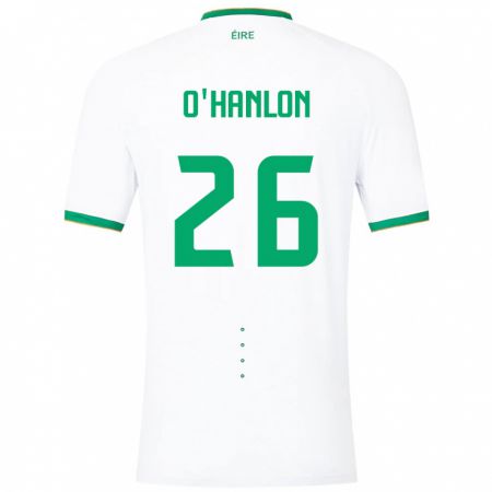 Kandiny Bambino Maglia Irlanda Tara O'hanlon #26 Bianco Kit Gara Away 24-26 Maglietta