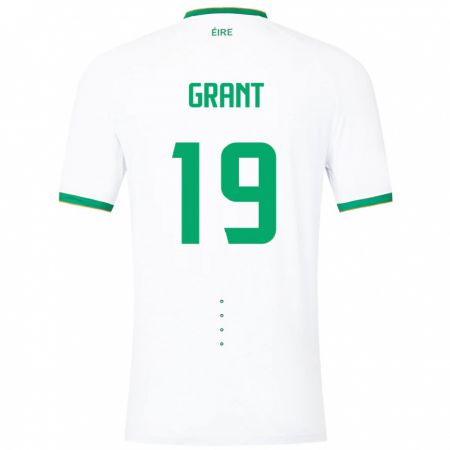 Kandiny Bambino Maglia Irlanda Ciara Grant #19 Bianco Kit Gara Away 24-26 Maglietta