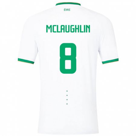 Kandiny Bambino Maglia Irlanda Roma Mclaughlin #8 Bianco Kit Gara Away 24-26 Maglietta