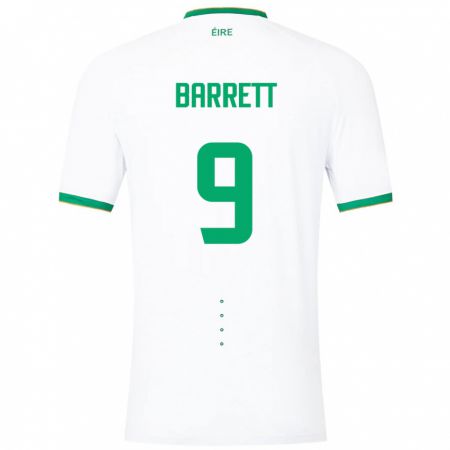 Kandiny Bambino Maglia Irlanda Amber Barrett #9 Bianco Kit Gara Away 24-26 Maglietta