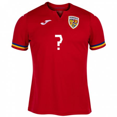 Kandiny Bambino Maglia Romania Gabriel Sanda #0 Rosso Kit Gara Away 24-26 Maglietta