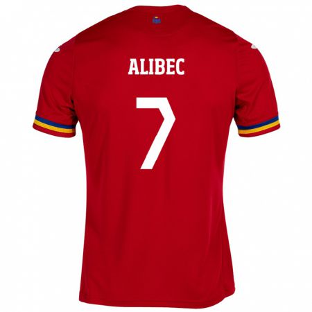 Kandiny Kinder Rumänische Denis Alibec #7 Rot Auswärtstrikot Trikot 24-26 T-Shirt Österreich