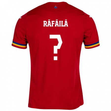 Kandiny Bambino Maglia Romania Vlad Răfăilă #0 Rosso Kit Gara Away 24-26 Maglietta