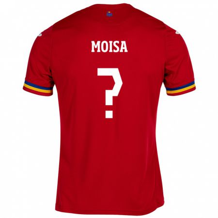 Kandiny Bambino Maglia Romania Davide Moisa #0 Rosso Kit Gara Away 24-26 Maglietta