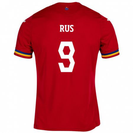 Kandiny Bambino Maglia Romania Laura Rus #9 Rosso Kit Gara Away 24-26 Maglietta