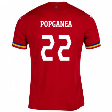 Kandiny Bambino Maglia Romania Mirela Pop-Ganea #22 Rosso Kit Gara Away 24-26 Maglietta