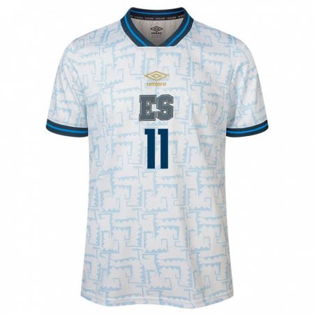 Kandiny Bambino Maglia El Salvador Jackeline Velásquez #11 Bianco Kit Gara Away 24-26 Maglietta