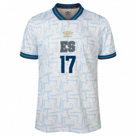 Kandiny Bambino Maglia El Salvador Kevin Román #17 Bianco Kit Gara Away 24-26 Maglietta